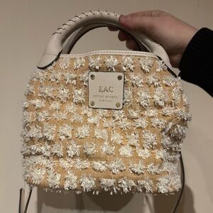 Henri Bendel New York Raffia Tweed Satchel